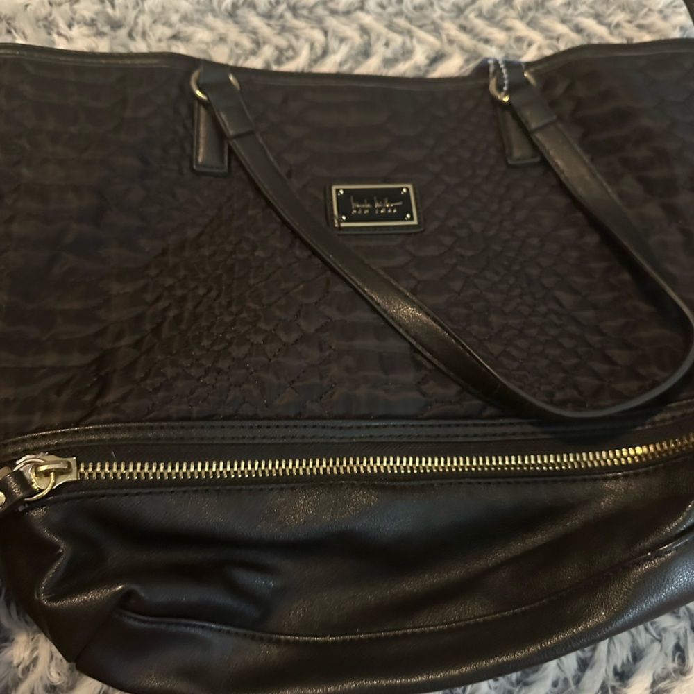 Nicole Miller Textured Black Tote